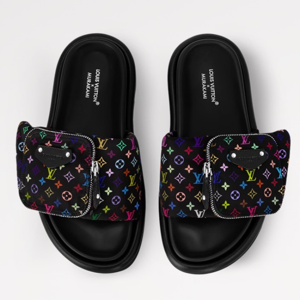 NWT Louis Vuitton Multicolor Monogram Slides W7/37